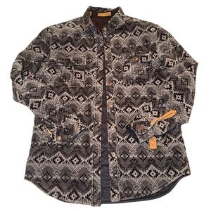 Nifty Genius Reversible Quilted Jacket | Aztec Print & Solid I Button Front